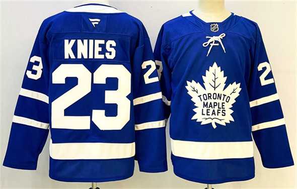 Men%27s Toronto Maple Leafs #23 Matthew Knies Blue 2024-25 Stitched Hockey Jersey